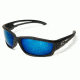 Edge Eyewear Kazbek Polarized-Black / Aqua Precision Blue Mirror Lens with Gasket GTSKAP218