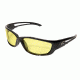 Edge Eyewear Kazbek XL Sunglasses, Black Frame, Yellow Vapor Shield Lenses, SK-XL112VS