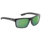 Flying Fisherman 7884BAG Offline Sunglasses, Matte Black Frame Amber-Green Mirror Polarized Lens, Medium Fit, 7884BAG
