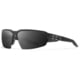 Gatorz Tarctis Sunglasses, ANSI Z87.1+, Black/Black Logo, Ballistic Smoke Lens, Medium, 841235128578