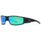 Gatorz Magnum Sunglasses, Black Frame, Brown Polarized w/Green Mirror Lens, GZ-01-023