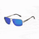 Hang Ten Gold The Hamilton Sunglasses, Shiny Silver/Blue Mirror 4002436