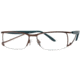 LAmy LeafUS 1012 Single Vision Prescription Eyeglasses - Frame Mole/Peacock Blue, Size 52/15mm LYLEAFUS101205