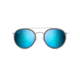 Maui Jim Even Keel Polarized Round Sunglasses, Brushed Silver / Powder Blue Frame, Blue Hawaii Lens, Brushed Silver / Powder Blue B534-17A