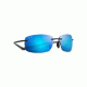 Maui Jim Kumu Polarized Rimless  Sunglasses,Gloss Black,Blue Hawaii Lens B724-02