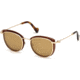 Moncler ML0045 Sunglasses - Matte Light Bronze Frame Color, Brown Mirror Lens Color