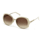 Montblanc MB416S Sunglasses - Ivory Frame Color, Gradient Brown Lens Color