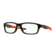 Oakley Crosslink Eyeglasses 803007-55 - Polished Black/Orange Frame, Clear Lenses