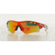 Oakley Radarlock Path Sunglasses 918124-38 - Blood Orange Frame, Fire Iridium Polarized Vented Lenses