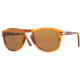 Persol PO0714 Bifocal Prescription Sunglasses PO0714-96-33-5221 - Lens Diameter: 52 mm, Frame Color: Light Havana