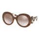 Prada BAROQUE PR27RS Sunglasses IAM4O0-55 - Nut Canaletto Frame, Gradient Brown Mirror Silver Lenses