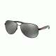 Prada BENBOW PS53PS Sunglasses 1BO7W1-62 - Black Demi Shiny Frame, Grey Mirror Silver Lenses