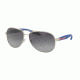 Prada BENBOW PS53PS Sunglasses QFP5W1-62 - Silver Rubber Frame, Polar Grey Gradient Lenses