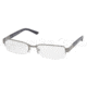 Prada Eyeglasses PR55LV with No-Line Progressive Rx Prescription Lenses 5AV1O1-5317 - Shiny Gun Metal 
