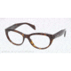 Prada JOURNAL PR01QV Eyeglass Frames 2AU1O1-52 - Havana Frame