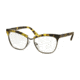 Prada JOURNAL PR14SV Single Vision Prescription Eyeglasses UBN1O1-53 - Yellow Havana Frame