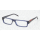 Prada Linea Rosa Eyeglasses PS01AV with No-Line Progressive Rx Prescription Lenses IAW1O1-5115 - Matte Blue Frame