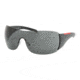 Prada Linea Rosa PS 02LS Sunglasses Styles - Gloss Black Frame / Gray Lenses, 1AB1A1-0133