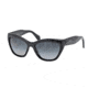 Prada POEME PR02QS Sunglasses 1AB5W1-56 - Black Frame, Polar Grey Gradient Lenses