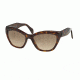 Prada POEME PR02QS Sunglasses 2AU3D0-56 - Havana Frame, Light Brown Grad Light Grey Lenses