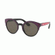 Prada PR03USF Sunglasses SSA5S2-53 - Black/bordeaux/fuxia Frame, Brown Lenses