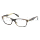 Prada PR14PV Progressive Prescription Eyeglasses EAQ1O1-5317 - Striped Grey Horn Frame, Demo Lens Lenses