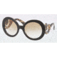 Prada PR27NS Sunglasses NAI9S1-5522 - Top Black/Medium Havana Frame, Brown Gradient Lenses