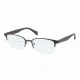 Prada PR50PV Progressive Prescription Eyeglasses 1BO1O1-5319 - Black Demi Shiny Frame