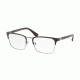 Prada PR54TV Progressive Prescription Eyeglasses LAH1O1-53 - Matte Brown/Gunmetal Frame