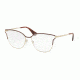 Prada PR54UV Eyeglass Frames VY31O1-53 - Bordeaux/pale Gold Frame