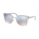 Prada PR56TS Sunglasses 73E5R0-57 - Transparent Grey/silver Frame, Grad Light Blue Mirror Silver Lenses