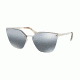 Prada PR68TS Sunglasses 1BC2F2-63 - Silver Frame, Grey Mirror Grad Silver Polar Lenses