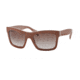 PRADA LOGO PR25QS Sunglasses TFK3G0-56 - Matte Opal Pink/opal Pink Frame, Light Brown Grad Dark Brown Lenses