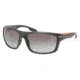 Prada PS01NS Sunglasses 1BO3M1-6318 - Demi Shiny Black Frame, Gray Gradient Lenses