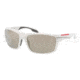 Prada PS01NS Sunglasses NAV1C0-6318 - White Demi Shiny Frame, Mirror Gold Lenses