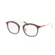 Prada PS02HV Single Vision Prescription Eyeglasses U601O1-52 - Bordeaux Rubber Frame