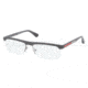 Prada PS04CV Progressive Prescription Eyeglasses JAO1O1-5316 - Dark Gray Demi Shiny Frame, Demo Lens Lenses