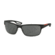 Prada PS50QS Sunglasses DG01A1-64 - Black Rubber/Matte Black Frame, Grey Lenses