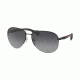 Prada PS56MS Sunglasses DG05W1-62 - Black Rubber Frame, Polar Grey Gradient Lenses