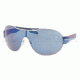 Prada PS56NS Sunglasses 1BC9P1-0137 - Silver Frame, Blue Mirror Lenses