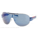 Prada PS56NS Sunglasses 1BC9P1-37 - Silver Frame, Blue Mirror Lenses