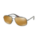 Prada PS56RS Sunglasses UFI5N2-60 - Green Rubber Frame, Dk Brown Mirror Gold Polar Lenses