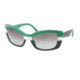 Prada Sunglasses PR03NS DAM3M1-5718 - Green/Ivory/Black Frame, Gray Gradient Lenses, 57mm Lens Diameter