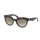 Prada TRIANGLE PR23QS Sunglasses 2AU3D0-53 - Havana Frame, Light Brown Grad Light Grey Lenses