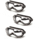 Pyramex Goggles with Clear Anti-Fog with Foam Padding Lens Chem Splash Frame, Pack of 3