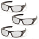 Pyramex Outlander Safety Glasses, Black Frame/Clear Lens, Pack of 3