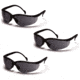 Pyramex Venture II Safety Eyewear - Gray Lens, Black Frame, Pack of 3