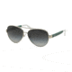 Ralph RA4114 Sunglasses 308911-58 - Silver/Turquoise Frame, Grey Gradient Lenses