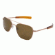 Randolph Aviator Rose Gold Satin Frame, Tan Polarized Glass Lens, Rose Gold Satin Frame, 55MM AF5Z632