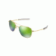 Randolph Aviator Sunglasses, 23K Gold Frame, Glass Green Fl Mirror Lens, AF51667